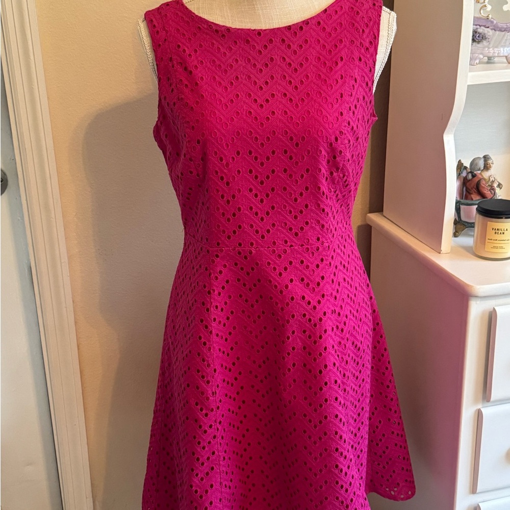 Liz Claiborne Fuchsia Eyelet Dress